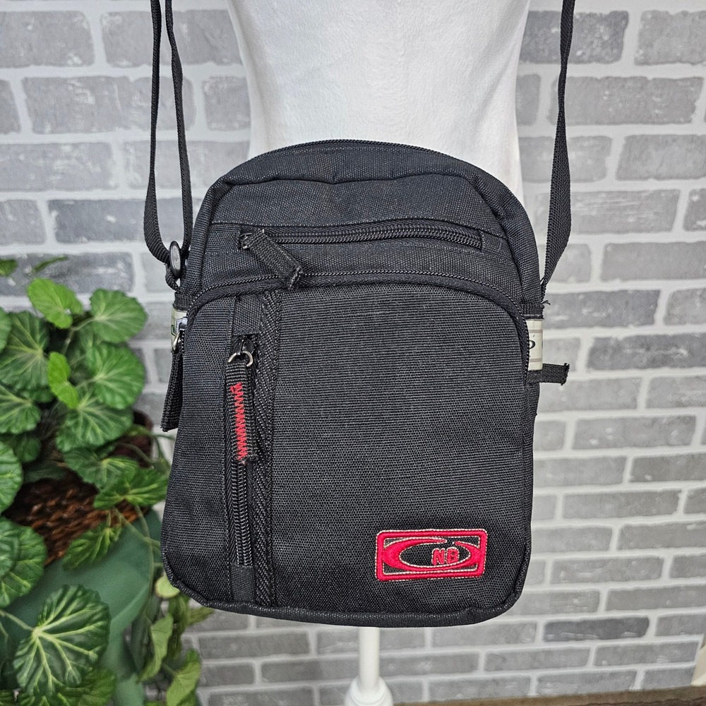 NB Crossbody‎ Bag Small Black Travel Shoulder Bag Multi Pocket Purse  Festival